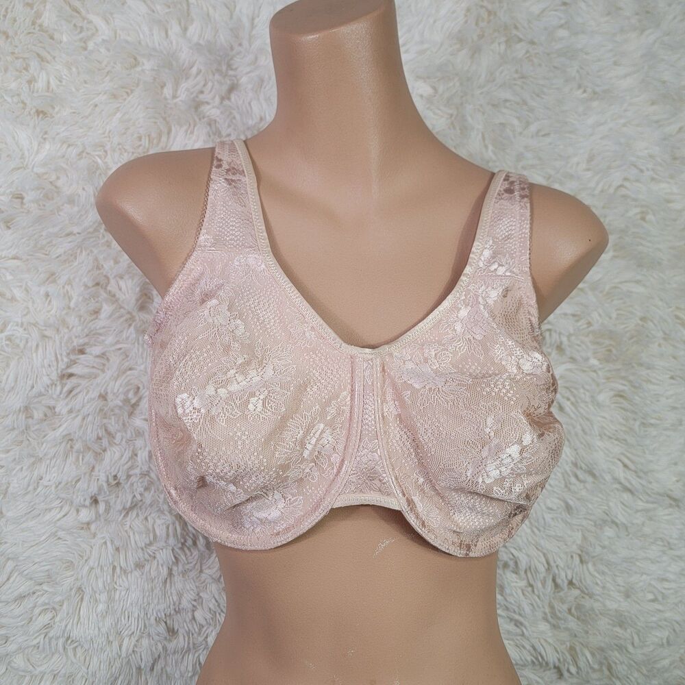 WACOAL 855244 Clear and Classic Full Figure Bra Women's Size 44DDD Beige Wired P